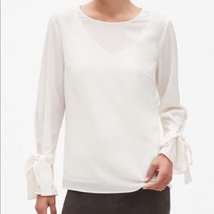 Banana Republic Petite Tie Sleeve Blouse